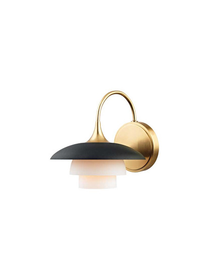 Barron 1-Light Wall Sconce in Aged Brass.